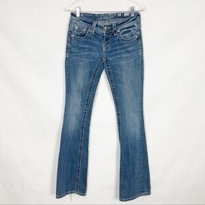 Miss Me Y2K Vintage Signature Boot Medium Wash Low Rise Jeans Size 26